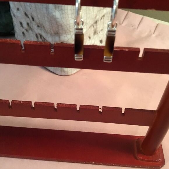 Silvertone Hoop Charm Earrings - Picture 3 of 6